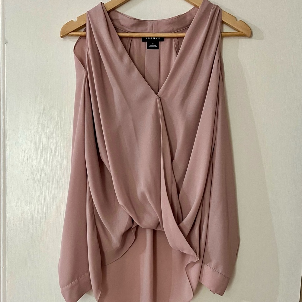 Trouvé surplice top in dusty pink
